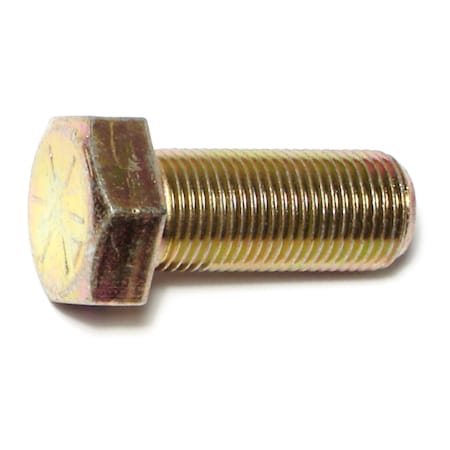Midwest Fastener Grade 8, 5/8"-18 Hex Head Cap Screw, Zinc Yellow Steel, 1-1/2 in L, 4 PK 71221